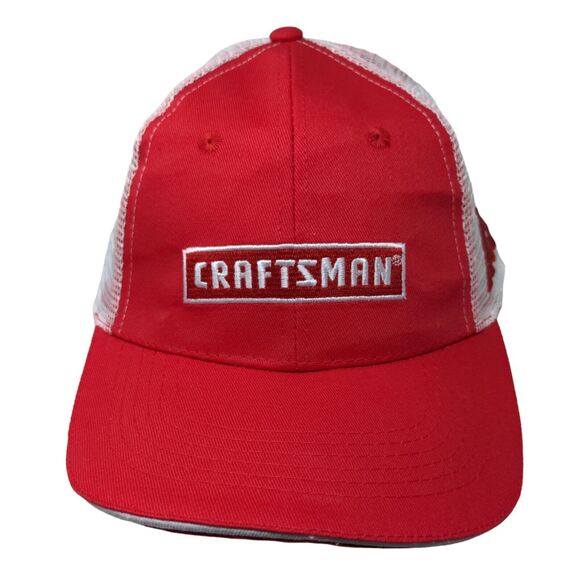 Craftsman ACE Snapback Mesh Back Trucker Hat Red OSFM Embroidered Colorblock - Picture 1 of 7